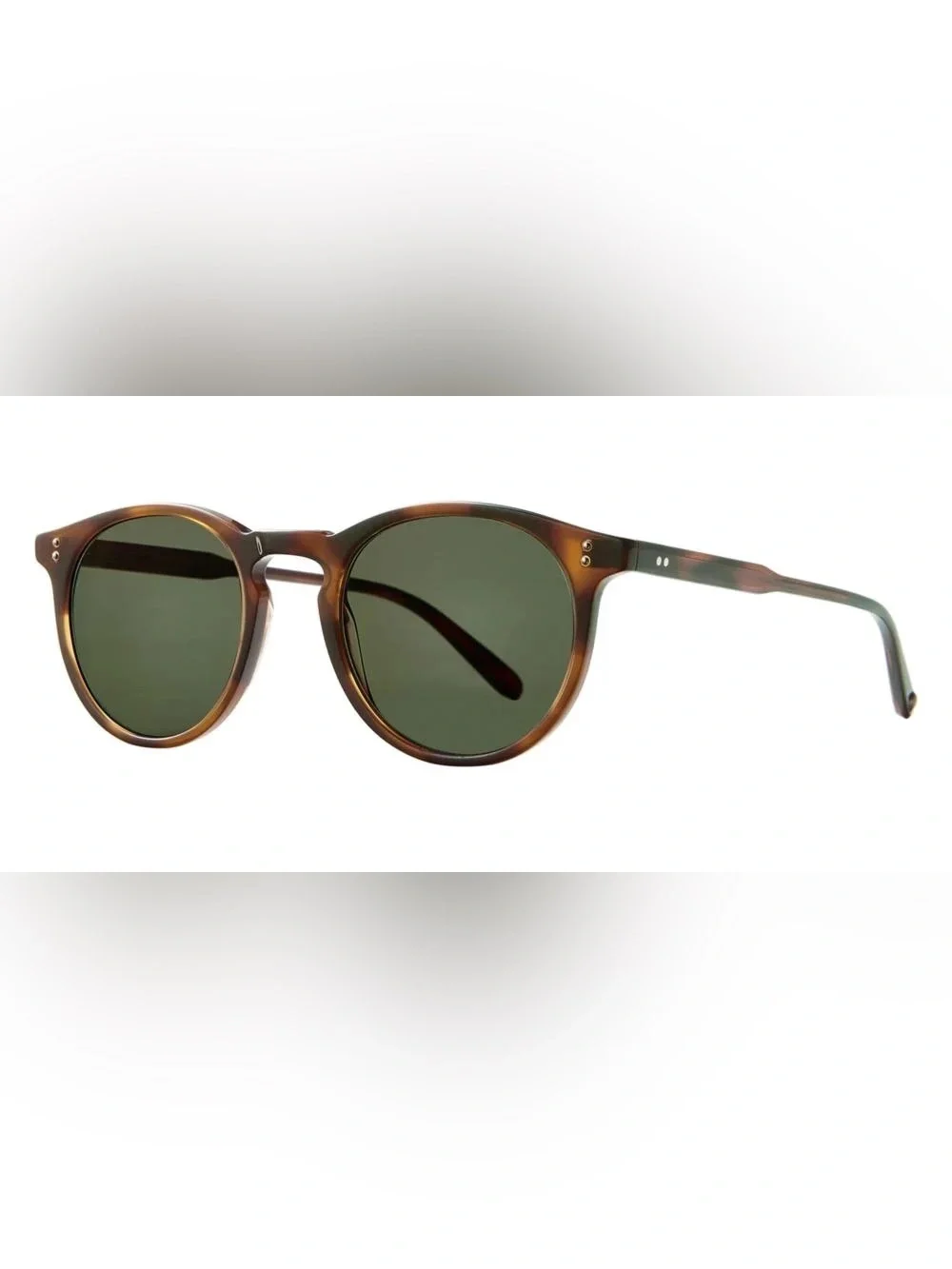 Garrett Leight Carlton classic tortoise brown frame green lenses sunglasses
